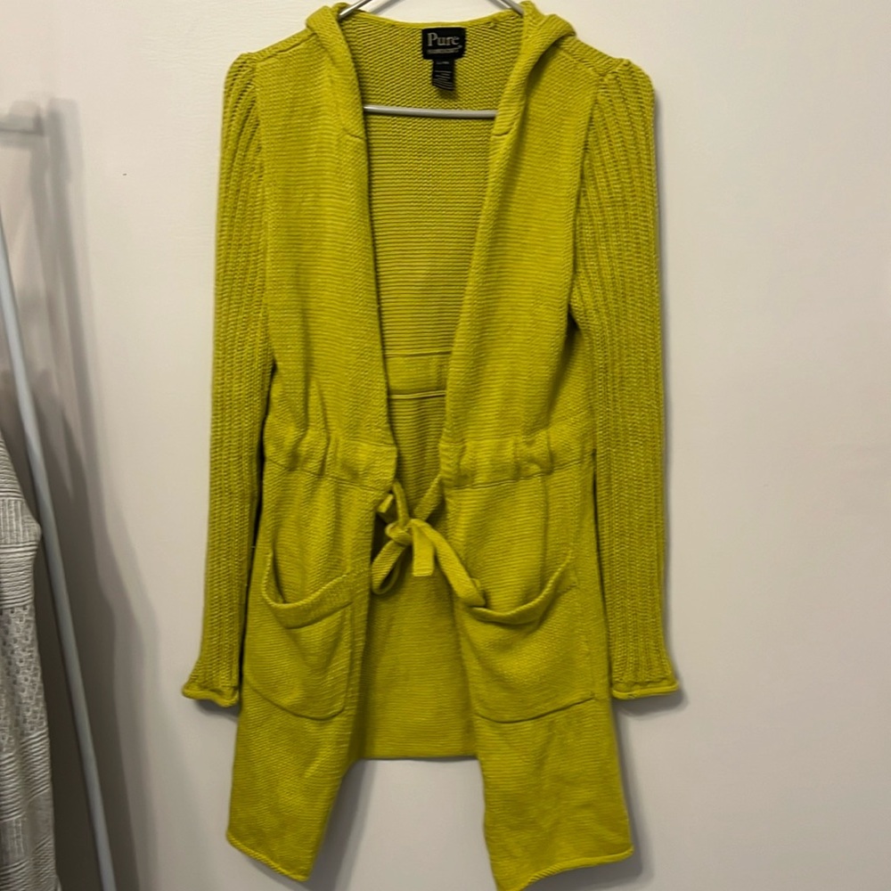 Pure Hand knit open sweater size Large/ Xtra large